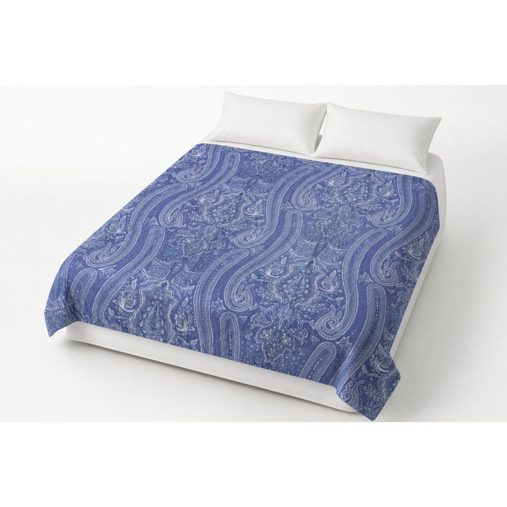 Ralph Lauren Putney Paisley Blue Full Queen Comforter Bedspread Rare Cover